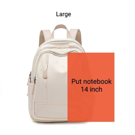 Vanntett ryggsekk Mote Reiseryggsekk for kvinner Ensfarget enkelt skulderveske for kvinner L29 Beige 29cm L