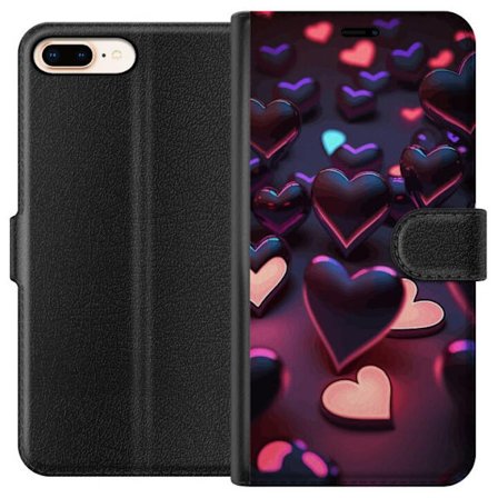 Kompatibel Tegnebogsetui til Apple Apple iPhone 7 Plus Midnatshjerter