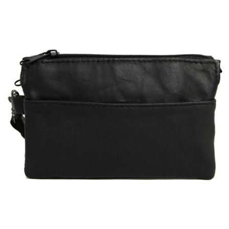 Svart Handledssväska I Lammnappa Läder