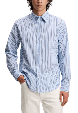 J.Lindeberg Zachary Cotton Stripe Shirt Skjortor Herr Blå S