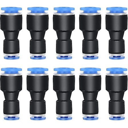 10 st 6 mm Ut.d. x 4 mm Ut.d. Raka Reducer för att Ansluta Kopplingar, Pneumatisk Union Rör Reducer Koppling