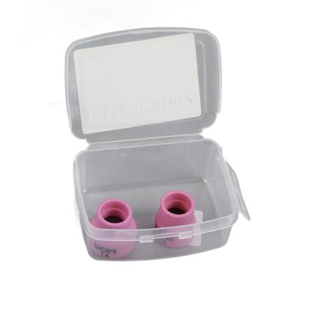 2 stk TIG sveisekopp 12#/14# keramisk dyse tilbehør sett kit for WP9/17/18/20/25/26 (rosa)