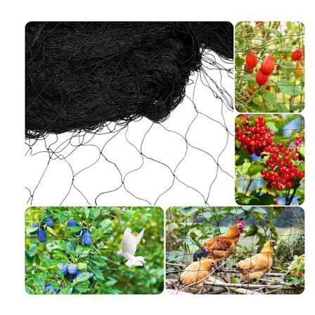 5x 10 m fint nät för dammskydd - Färg svart - fågel