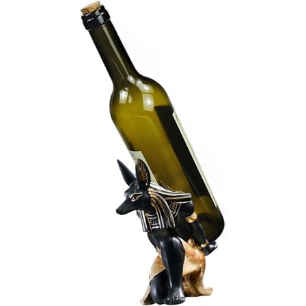 Vinflaskeholder syntetisk harpiks 3D dyr vin display stående anubis kat hund bordstativ ornament til køkken