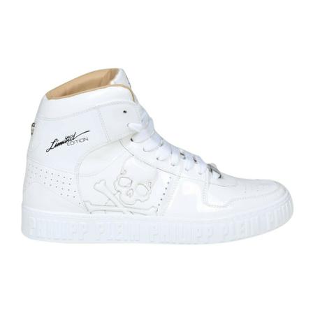 Philipp Plein, sneakers lo-top leather Wit, Heren, Maat:43 EU,leer