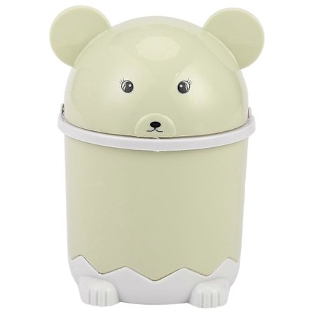 Luova Söpö Pöytäroskakori Kannella Pieni Paperikori Mini Käännettävä Muovinen Roskakori Vihreä