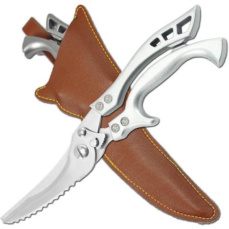 Opgraderet kraftige køkkensaks i rustfrit stål, professionel fjerkræsaks til ben, kød, kylling, fisk, kalkun, grøntsager, multifunktionel