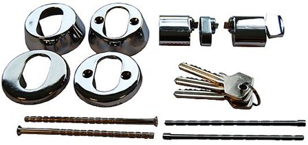 ELLEFSEN SIKKERHET SYLINDERSETT 5545 MULTI FORKROMMET 508 PROFIL/TV-3D SV.PK