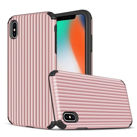 Hybridfodral i form av resväska för iPhone XS - Rosa