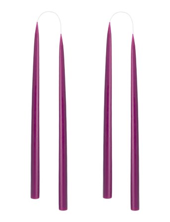 Kunstindustrien Hand Dipped Candles, 4 Pack - Purple - ONE SIZE