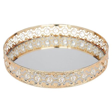 Spegelbricka i Kristall Smyckesorganisatör Dekorativ Bricka