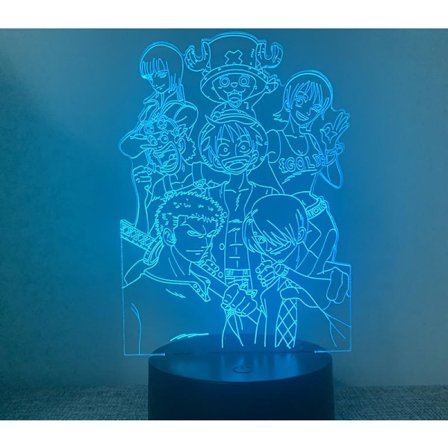 One Piece Anime-serie Touch-fjärrkontroll Kreativ 3D Nattlampa Sänglampa KK USB Touch Färgrik
