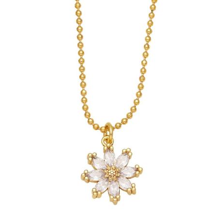Halsband Vintage Zirkon Blomma Stud Mode Smycken Ac9055 white