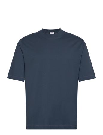 Mock Neck Cotton Tee Designers T-Kortærmet Skjorte Blue Filippa K