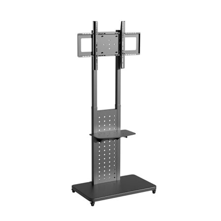 Rullande TV-ställ, Justerbar höjd 130-160 cm, Stöder 32”-65” TV-apparater,svart