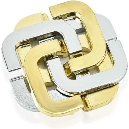 Hjärnträningspussel, Fyrklöver IQ-pussel Lås Upp Leksak Metall 3D Lås Upp Sammanflätat Pussel Vuxna Barn Pedagogisk Leksak