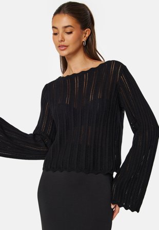 BUBBLEROOM Boat Neck Structure Knitted Sweater Klær