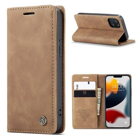 CaseMe vintage iPhone 13 Mini fodral - Brun
