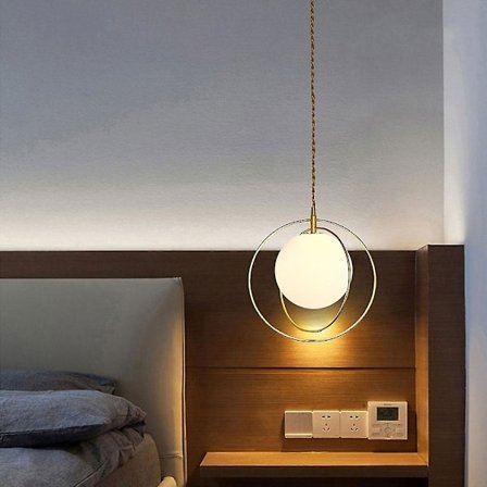 28cm LED Hengelampe Nordisk Glass Soverom Spisestue