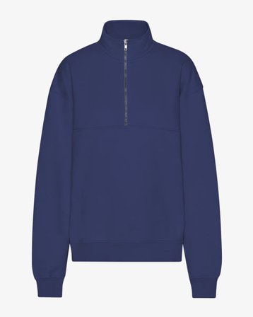 Organic Quarter Zip - Marine Blue