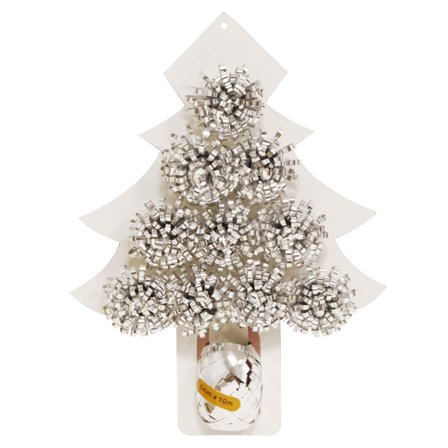 Julklappssnöre och Rosetter Metallic Silver