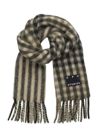 Copenhagen Studios Cph Shawl 14 Wool Mix Burgundy - Khaki green - ONE SIZE