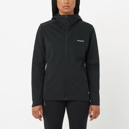 Salomon - Veste coupe-vent à capuche entièrement zippée pour femme Gore Tex Infinium Windstopper - Deep Black