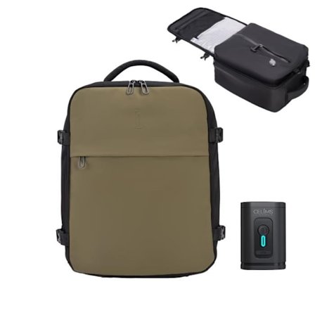 Imukykyreppu ilmapumpulla - CELIMS | Käsimatkatavara 40x30x20cm | Vedenkestävä | Kaki