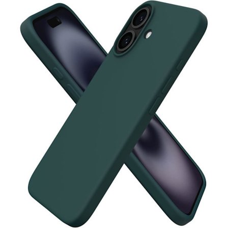 iPhone 16 Skal 6.1 " Mjukt Silikonskal med 3 Lager och Full Täckning, Kompatibelt med iPhone 16 6.1 Tum, Olivgrön