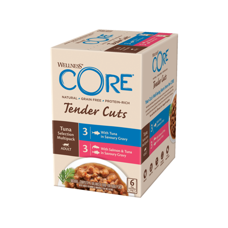 CORE Petfood - Tender Cuts Tuna Selection Multipack 6x85g - Katt - Kattefôr & kattemat - Våtfôr og våtmat - ZOO.no