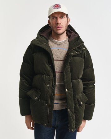 GANT Herren Daunenjacke aus Cord (L) Grün