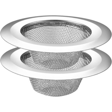2 st Köksvask Sil Avloppssil Stor Bred Kant 11,3 cm Diameter Rostfritt Stål Finmaskig Vask Sil Matfångare Filter Korg för Diskbänkar Gar