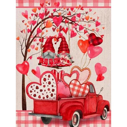 Diamond Art-kit för vuxna för Alla hjärtans dag - 5D Diamond Painting-kit för nybörjare, Full Round Drill Love Diamonds-målning med Gem Art-väggdekor