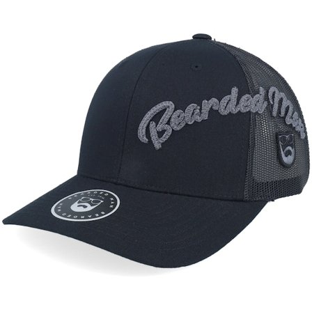 Bearded Man - Svart trucker Caps - Side Arch 3d Logo Retro Black Trucker @ Hatstore