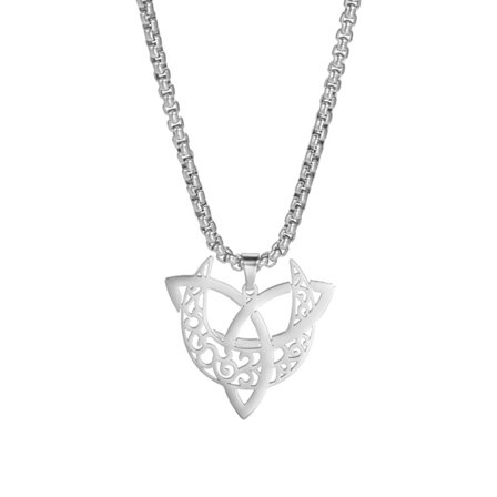 Trendy all-match mønster måne treenighed knude vedhæng par halskæde