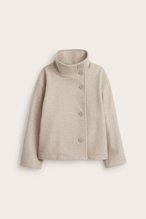 Kappahl | Lyhyt takki, jossa on korkea kaulus | Meleerattu beige