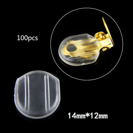 Transparent 100x Silikone Ørepuder Bløde Anti-Smerte Puder til Clip-on Øreringe