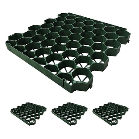 Plastgræsplænerist til jordstabilisering, 50x50 cm