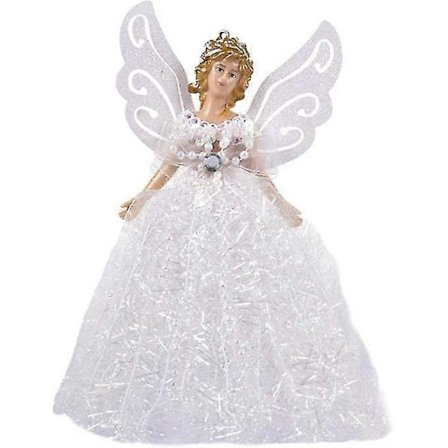 Enkeli joulukuusen latvatähti, perinteinen enkeli, joulukuusilahja, joulu-/pääsiäiskuusen koriste, hahmo, riippuva koriste (valkoinen) (1 kpl)