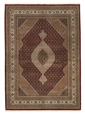 Hand Knotted Tabriz Royal Rug 305X420 Brown/Black