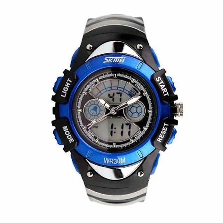 Barnklocka med dubbel tidsvisning