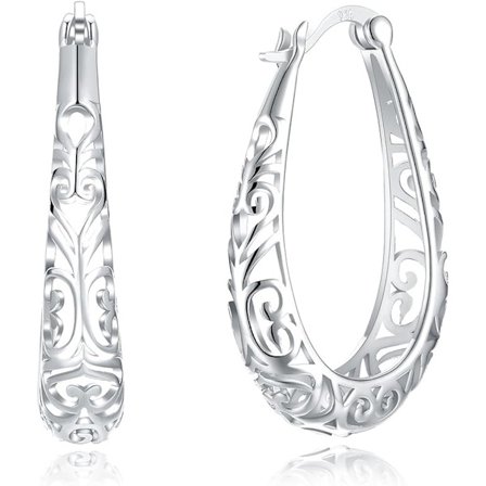 Vintage Oval Små Hoop Örhängen för Kvinnor Flickor Mode Ho, ZQKLA