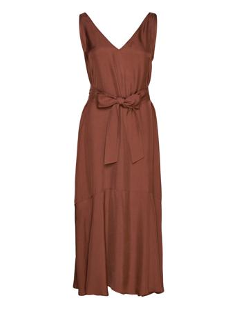 Long Midi Length Strap Dress IVY OAK Brown