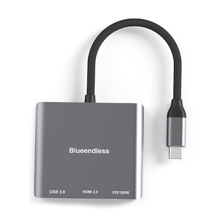 4K HDMI-kompatibel USB-C Dokkingsstasjon Adapter Støtter Skjermmonitor U-disk