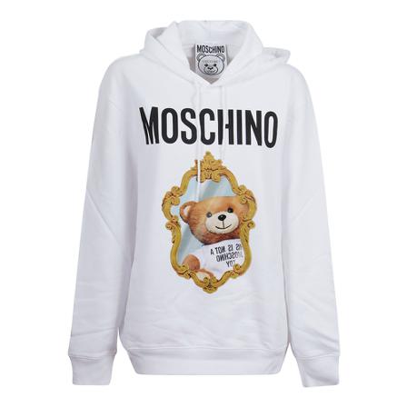 Moschino, Sweatshirt Biały, Kobieta, Rozmiar: S