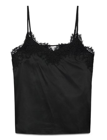 Rwjade Silk Strap Lace Top Black Rosemunde