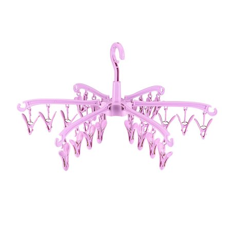 Foldbare kleshengere med 24 tørkeklyper, undertøyshengere med