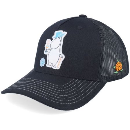 SQRTN - Svart trucker Keps - Cheers Moomin Black Trucker @ Hatstore