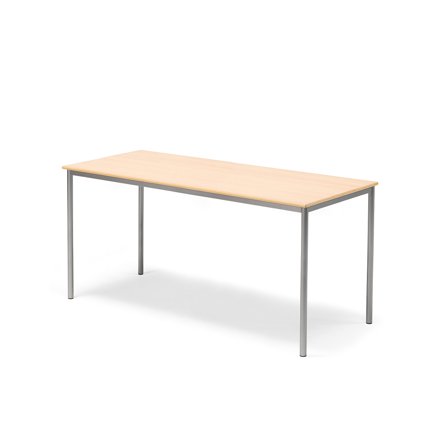 Desk BORÅS, 1800x800x900 mm, white laminate, alu grey