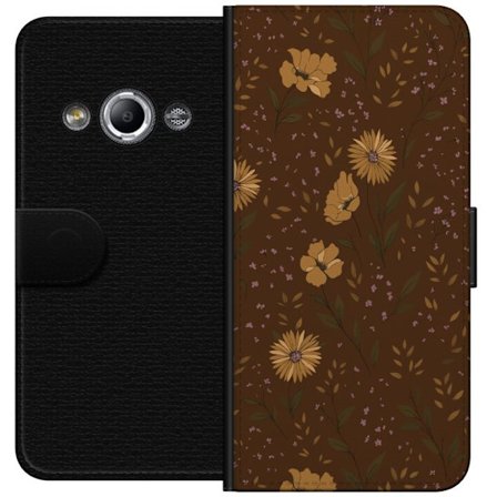Kompatibel Tegnebogsetui til Samsung Galaxy Xcover 3 Brun blomster retro blomstermønster blomstret design 70'ernes vintage-stil mønster bohemian tap